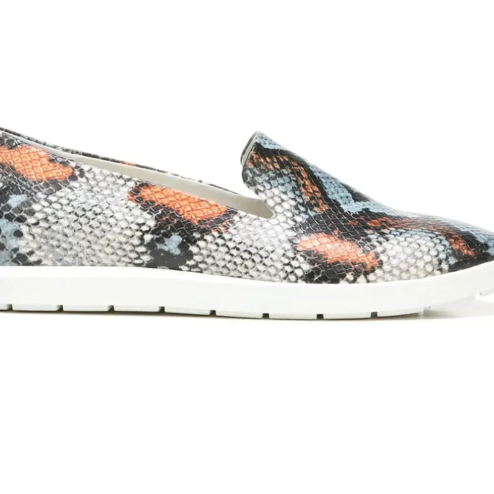 NEW FRANCO SARTO Boston Snake Embossed Leather Slip-On Sneaker SZ-7.5